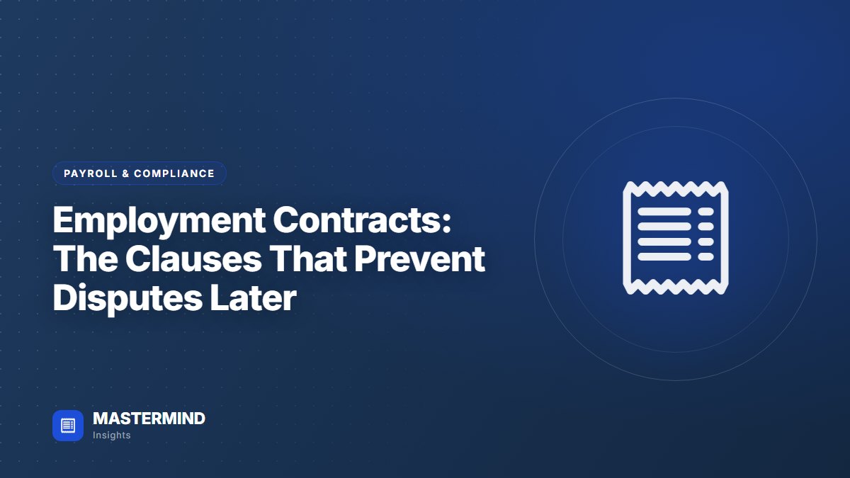 Employment Contracts: The Clauses That Prevent Disputes Later — Payroll & Compliance